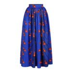 Printed African Style Women's Suit One-way Neck Top Split Skirt