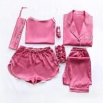 7 Pieces Silk Pajamas Sets