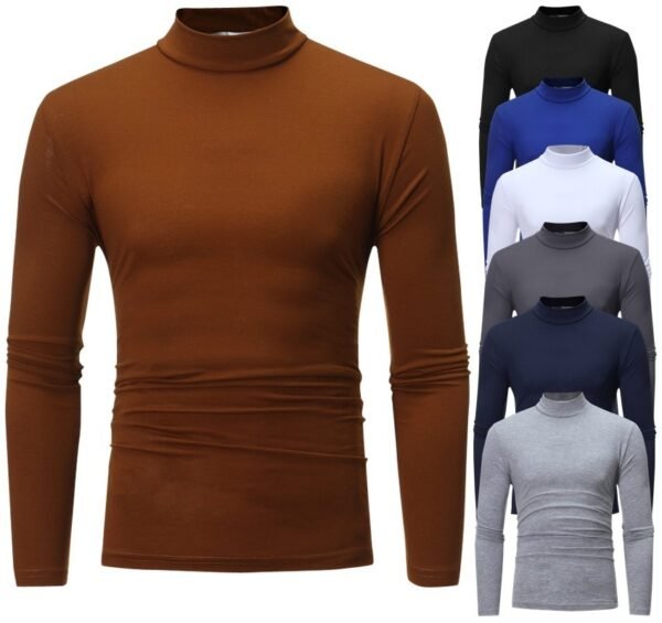 High Collar Slim Long Sleeved T-Shirt