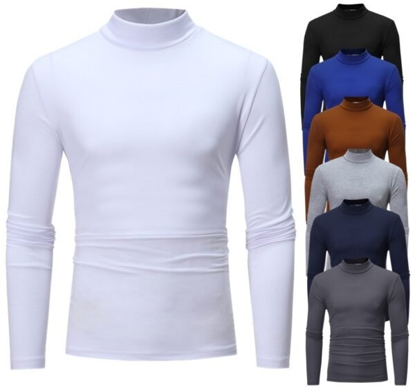 High Collar Slim Long Sleeved T-Shirt