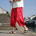 Chinese Style Ice Silk Beach Pants