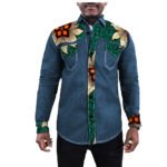 African Ethnic Printing Export Batik Denim Jacket For Men