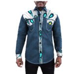 African Ethnic Printing Export Batik Denim Jacket For Men