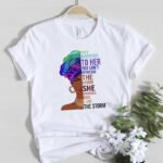 African Girl Fashion Explosive Head Women'S White Round Neck T-Shirt