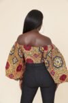 African Style Digital Printing Women's Sexy One-line Neck Tube Top Long Sleeves