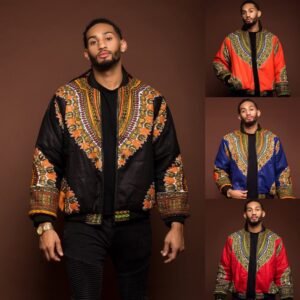 Veste rétro ethnique pour homme manteau imprimé africain