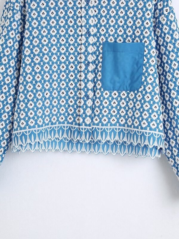 Vintage Embroidery Loose Lining Blouse