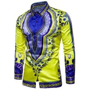 Bazin African Long Sleeve Traditional Hemd