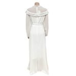 Chiffon Mesh Panel African Dress Long Sleeve Belt