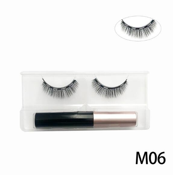 3D Mink Magnetic False Eyelashes Waterproof + Eyeliner Makeup set