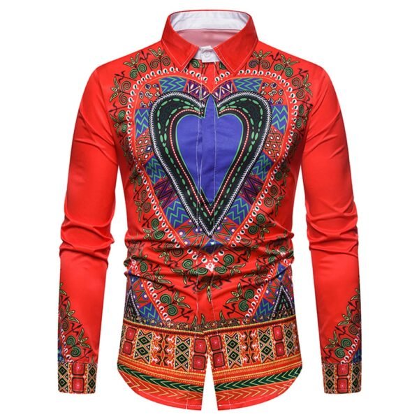 Long Sleeve African Print Shirt