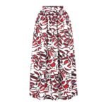 Printed African Style Women's Suit One-way Neck Top Split Skirt