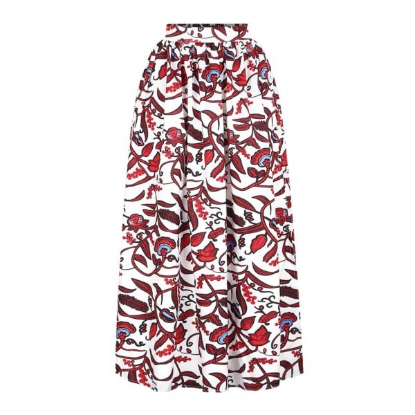 Printed African Style Women's Suit One-way Neck Top Split Skirt