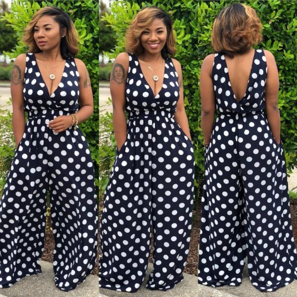 V Neck Loose Plus Size Jumpsuits