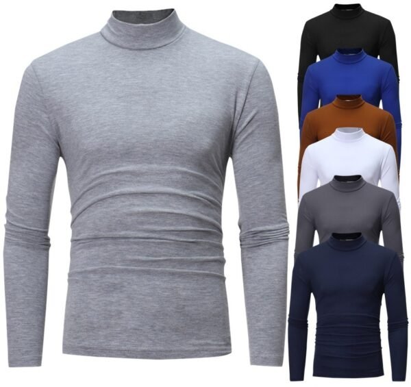 High Collar Slim Long Sleeved T-Shirt