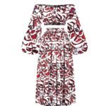 Printed African Style Women's Suit One-way Neck Top Split Skirt