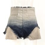 High Waisted Gradient Denim Shorts