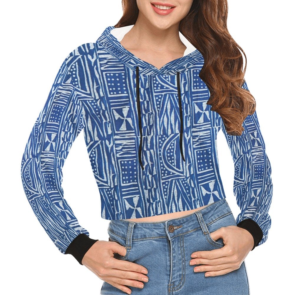 All-Over Print Cropped Hoodie für Frauen (Modell H22)