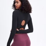 Long Sleeve Round Neck Fitness Workout Tops