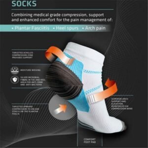 1 paire de chaussettes de compression de haute qualité pour la fasciite plantaire