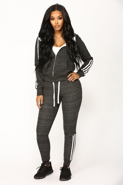 Plus Size Crop Hoodies Sweatshirt & Hosen Trainingsanzug Sets