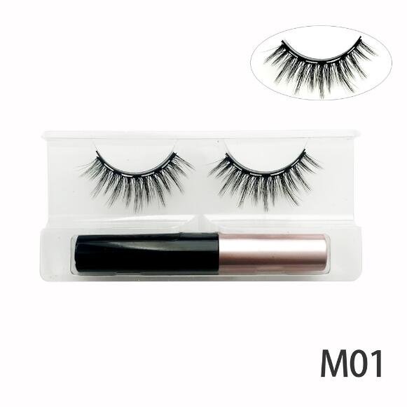 3D Mink Magnetic False Eyelashes Waterproof + Eyeliner Makeup set