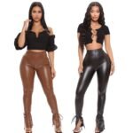 Tight High waist Pu Leather Pants