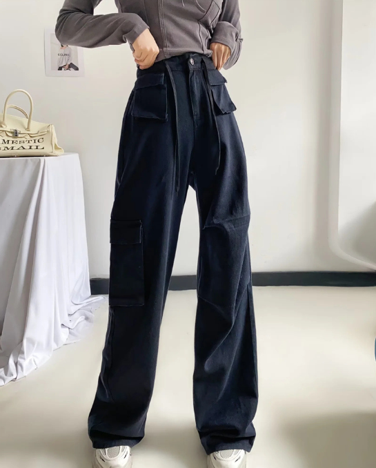 Korean style cargo oversize pants