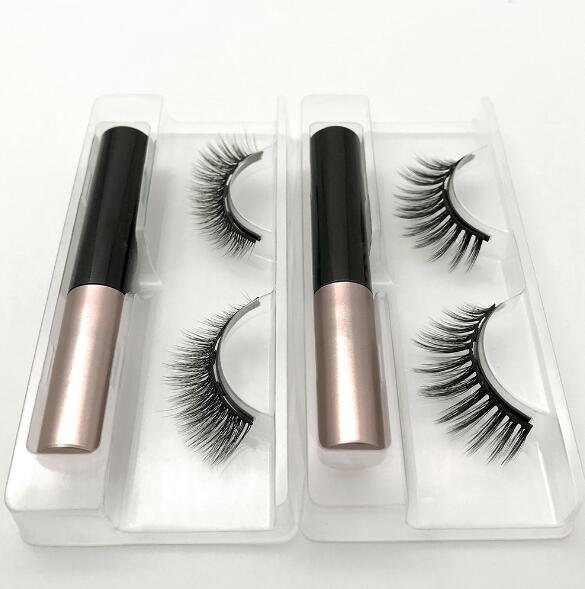 3D Mink Magnetic False Eyelashes Waterproof + Eyeliner Makeup set