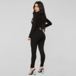 Black Full Sleeve Sports Jumpsuit