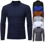 High Collar Slim Long Sleeved T-Shirt