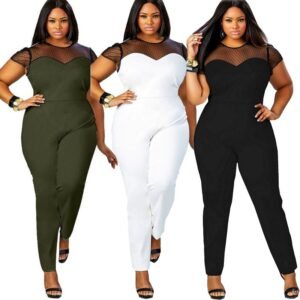 Big Size Casual Jumpsuit O-Neck