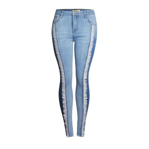 Slim Jeans mit Fransen (Größe 34-46)