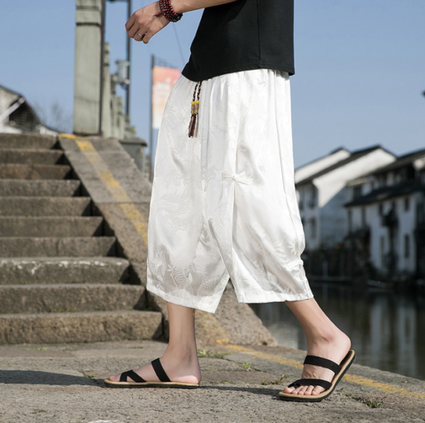 Chinese Style Ice Silk Beach Pants