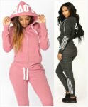 Plus Size Crop Hoodies Sweatshirt & Pants Tracksuit Sets