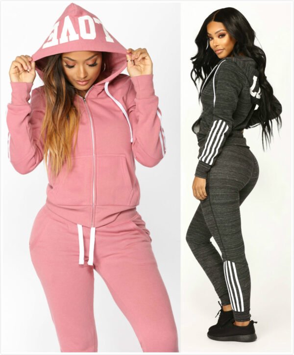 Plus Size Crop Hoodies Sweatshirt & Hosen Trainingsanzug Sets