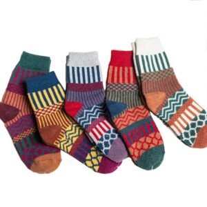 5 Paar Frauen & Männer stricken warme Wollsocken