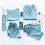 7 Pieces Silk Pajamas Sets