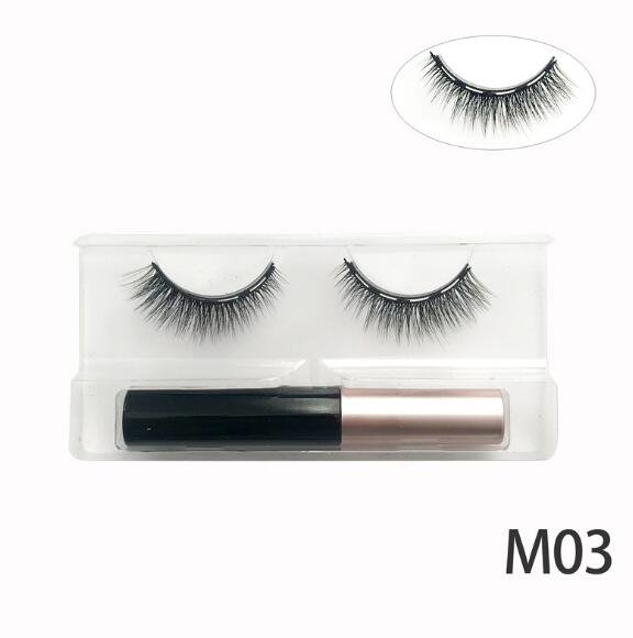 3D Mink Magnetic False Eyelashes Waterproof + Eyeliner Makeup set