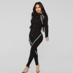 Black Full Sleeve Sports Jumpsuit