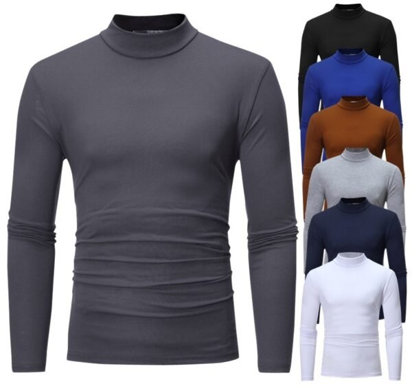 High Collar Slim Long Sleeved T-Shirt