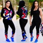 Plus Size 2 Pieces Set Print Hoodies Vogue Tracksuit