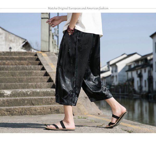 Chinese Style Ice Silk Beach Pants