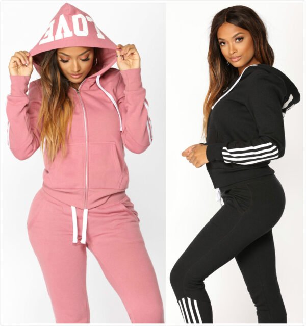 Plus Size Crop Hoodies Sweatshirt & Hosen Trainingsanzug Sets