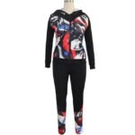 Plus Size 2 Pieces Set Print Hoodies Vogue Tracksuit