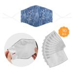 Housse anti-poussière en tissu de coton avec bande réglable(ModèleM04)(30 PCS Filtres inclus)