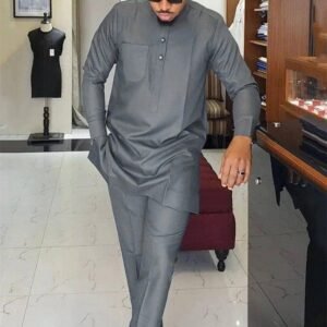 Costume d'homme d'affaires à poches boutonnées de style national africain
