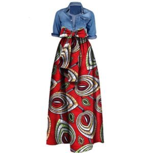 Afrikanischer Frauenrock 100 Baumwolle Batik Print Langer Rock