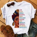 African Black Girl Print Kurzarm-T-Shirt Frauen