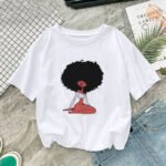 African girl printed short sleeve women